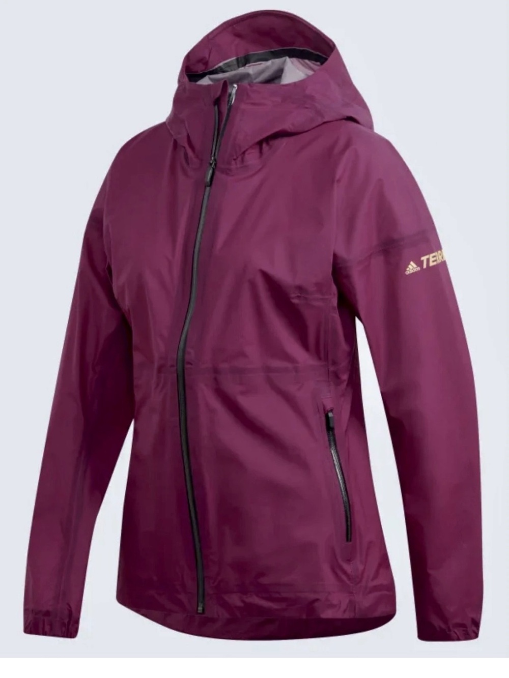 ADIDAS Agravic 3L Terrex Climaproof Waterproof Packable Berry Jacket Womens Sz L